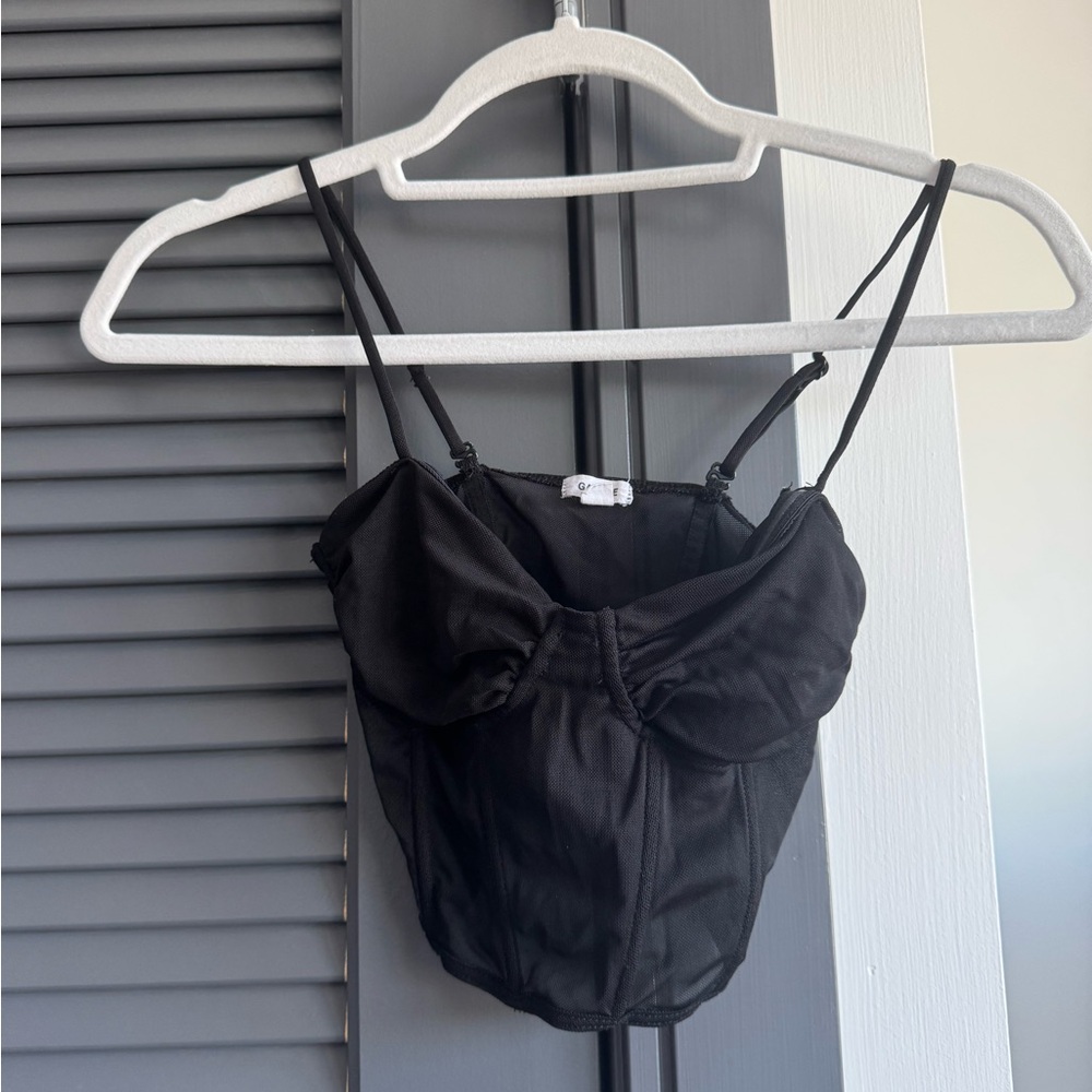 Garage Black Bodysuit One Piece with Structured Design